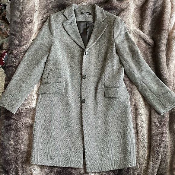 Ralph Lauren Wool mid length coat 🧥 grey/black - Picture 1 of 16